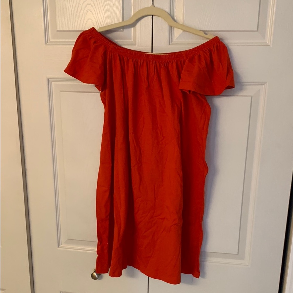 Red ASOS Off-Shoulder Dress